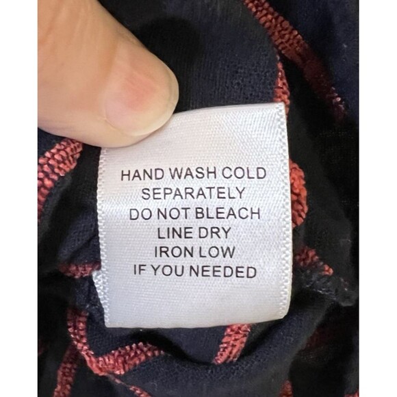 A.PEACH Navy Blue/Red Plaid Blazer Jacket Open Tie Belt Career Preppy Casual Med - Picture 7 of 7